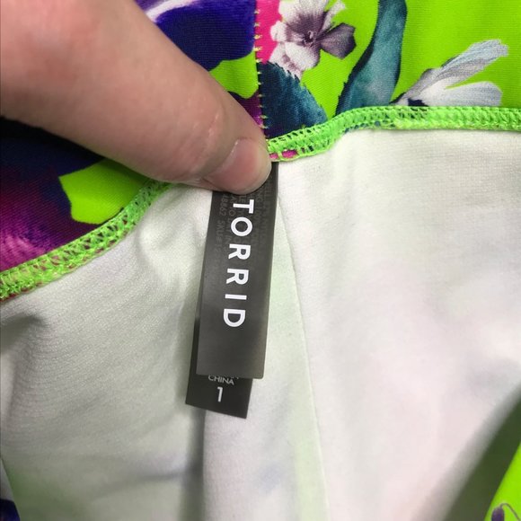 Torrid 1 neon floral neon swim bottom - Picture 4 of 6